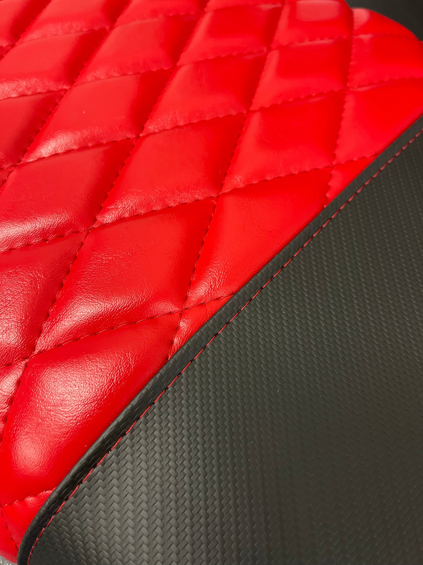 Black Carbon Fiber / Red with Red Diamond stitching