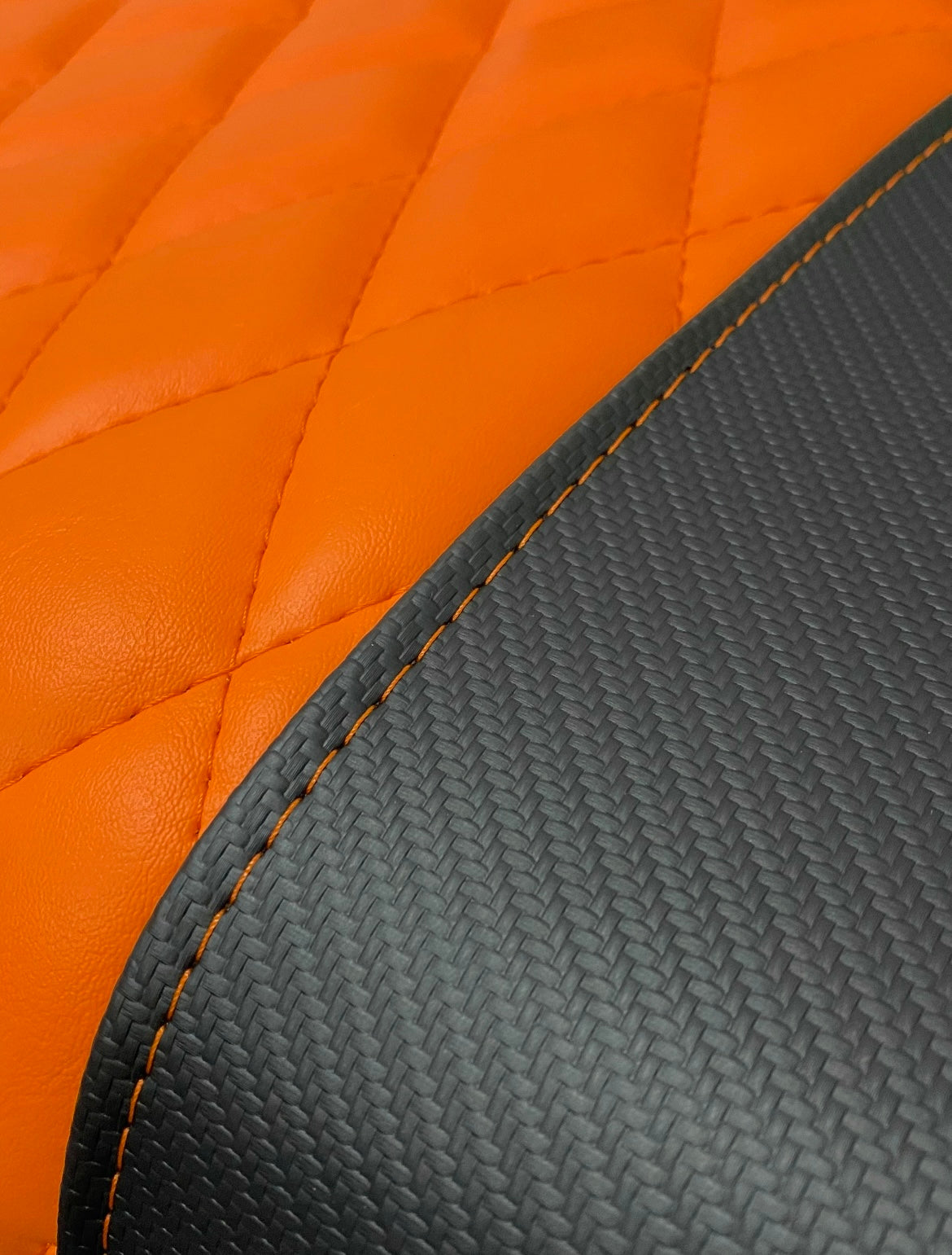 Black Carbon Fiber / Orange with Orange Diamond stitching